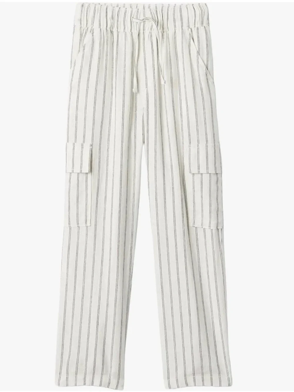 GAP Kids Girls Linen Blend Cargo Pants Striped 10-11 L